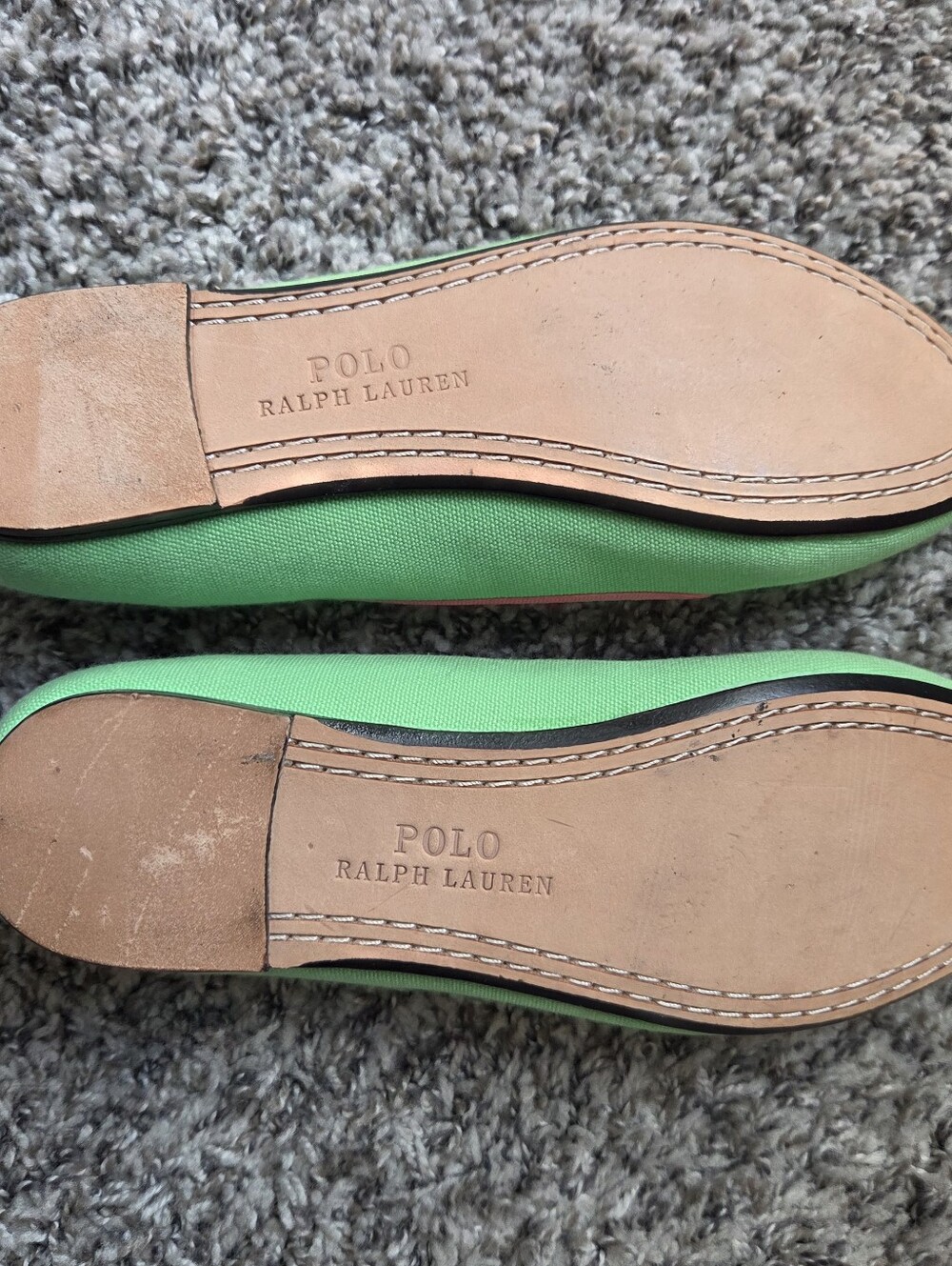 Polo Ralph Lauren Pink and Green Embroidered Jayde Girls Flats - Picture 5 of 6